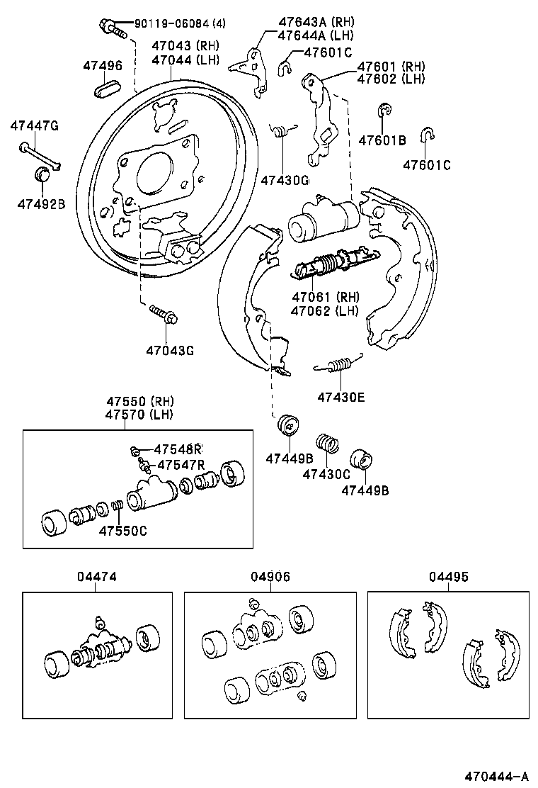 47044-46010 PLATE SUB-ASSY, BRAKE BACKING, REAR LH product image