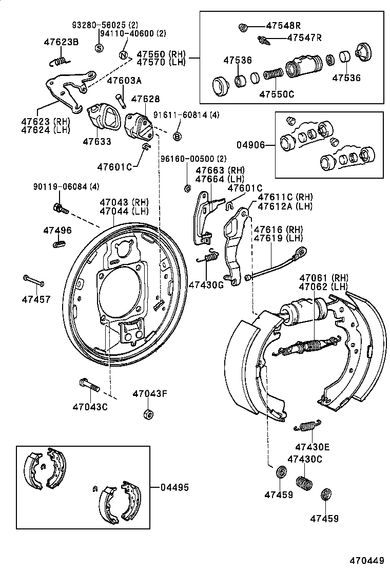 47044-60040 PLATE SUB-ASSY, BRAKE BACKING, REAR LH product image