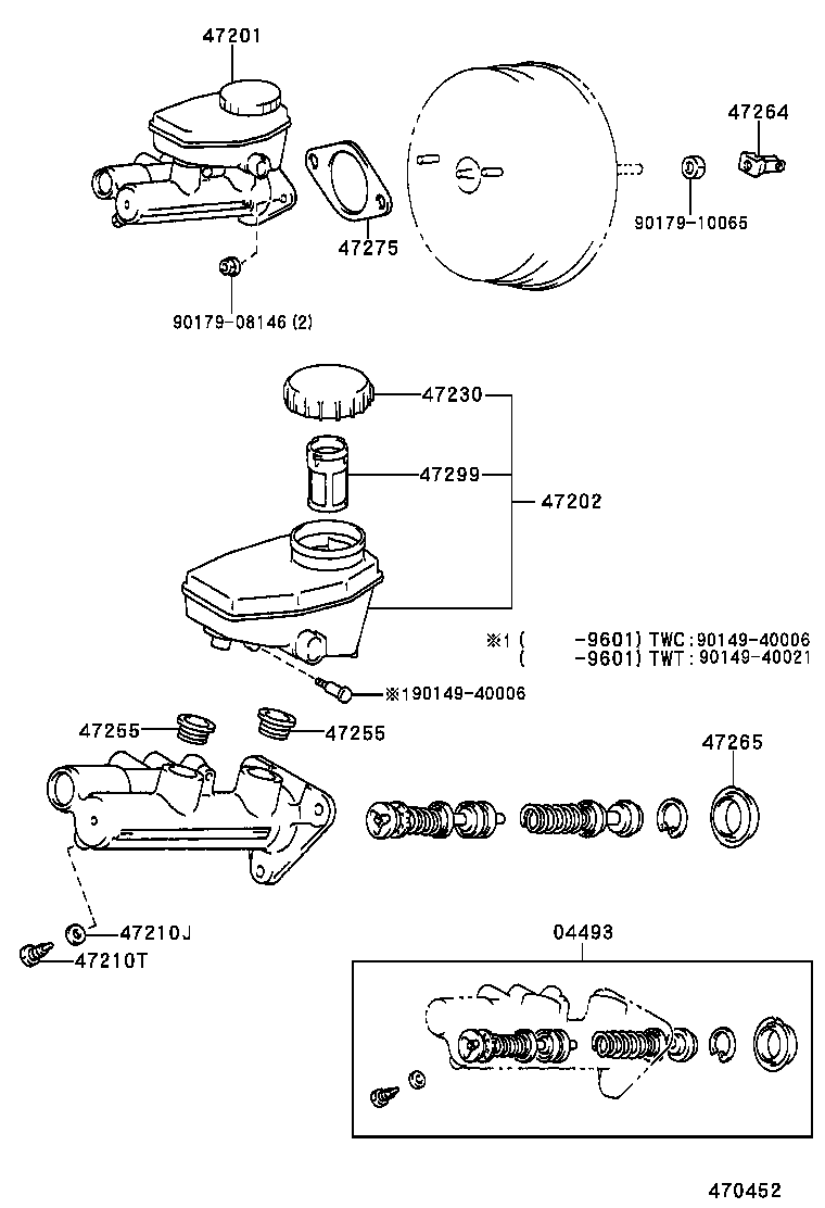 04493-30240 CYLINDER KIT, BRAKE MASTER product image