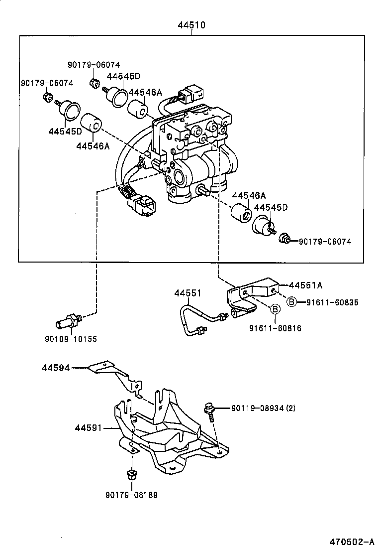 44546-04010 CUSHION, BRAKE ACTUATOR BOLT product image