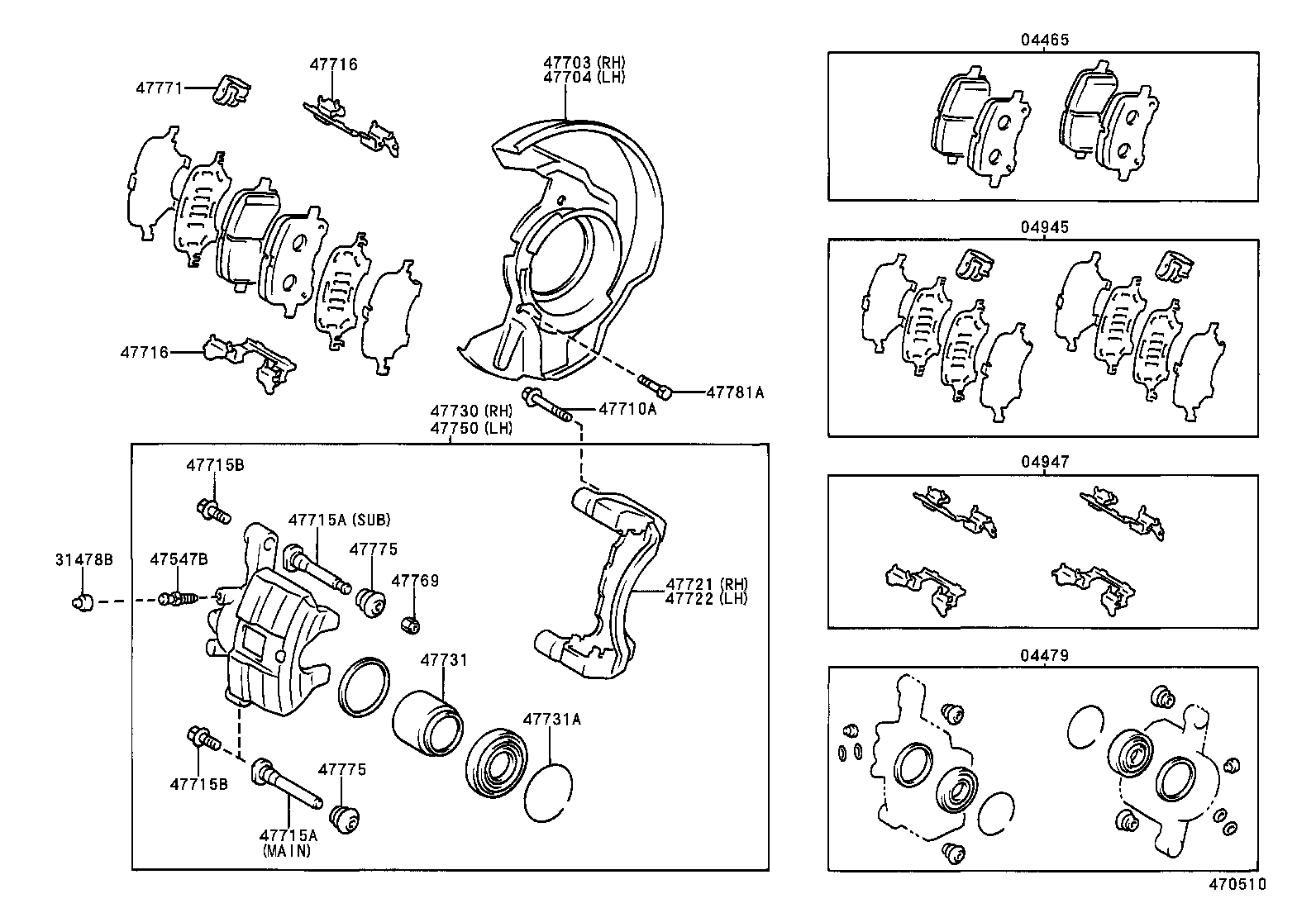 04465-02050 PAD KIT, DISC BRAKE, FRONT product image