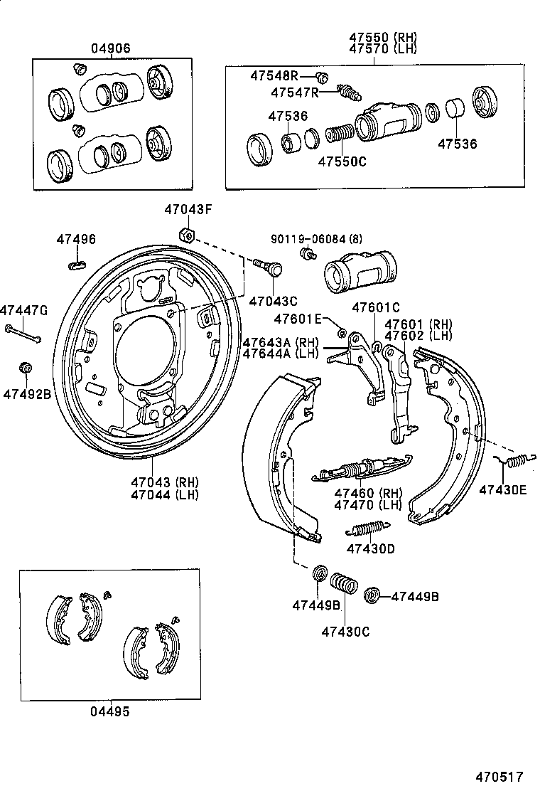 04497-26090 SHOE KIT, REAR BRAKE product image