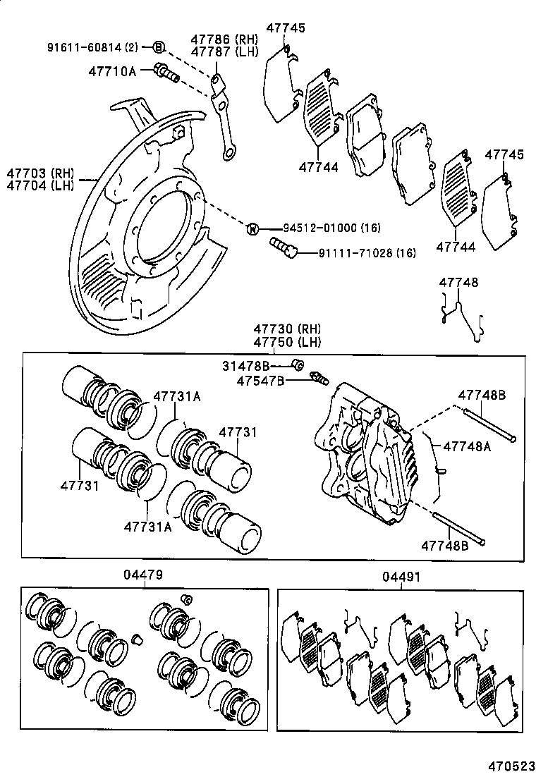 04465-35030 PAD KIT, DISC BRAKE, FRONT product image