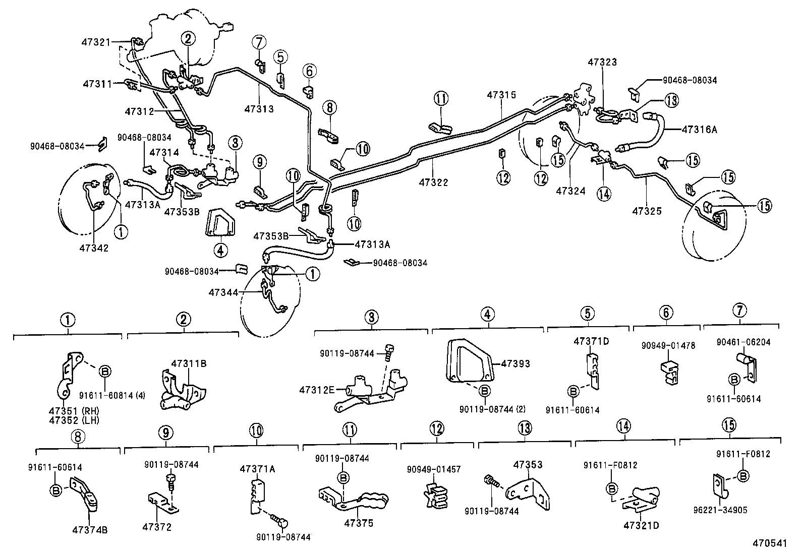47321-35470 TUBE, REAR BRAKE, NO.1 product image