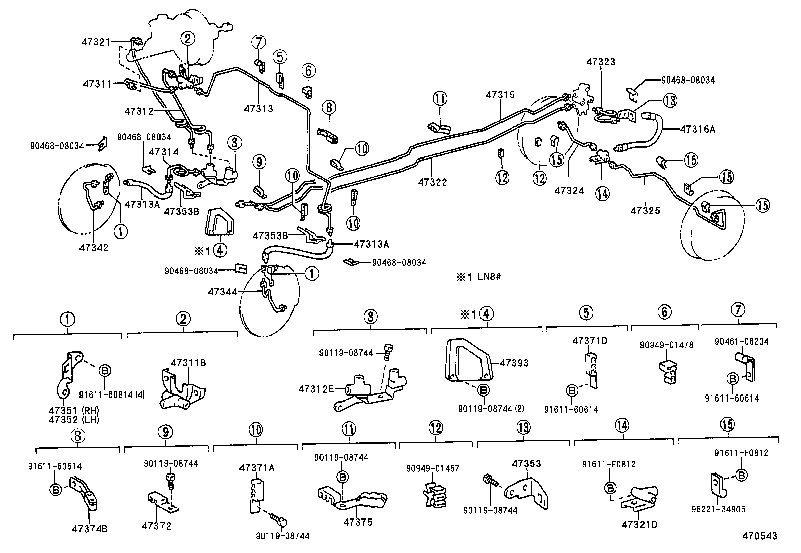 47321-35680 TUBE, REAR BRAKE, NO.1 product image
