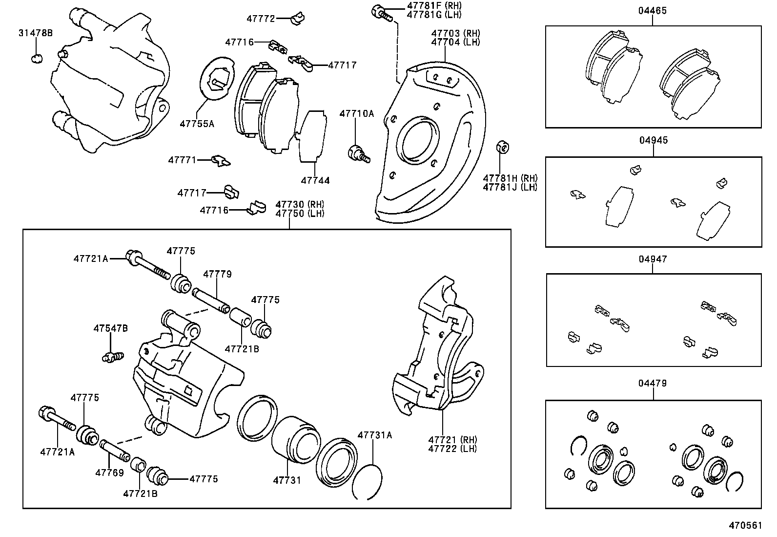 04465-36040 PAD KIT, DISC BRAKE, FRONT product image