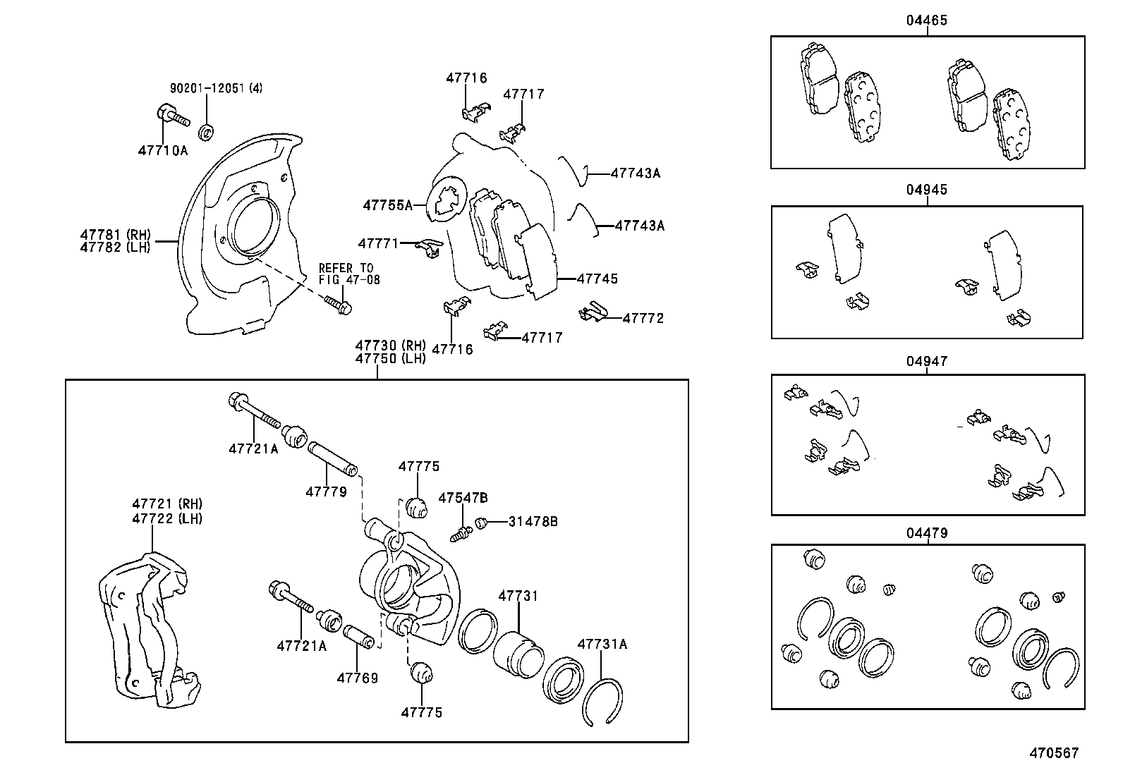 04465-36040 PAD KIT, DISC BRAKE, FRONT product image