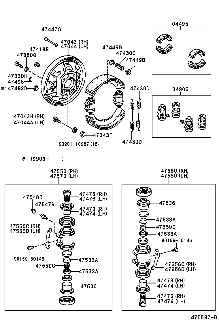 04474-37030 CYLINDER KIT, REAR WHEEL product image