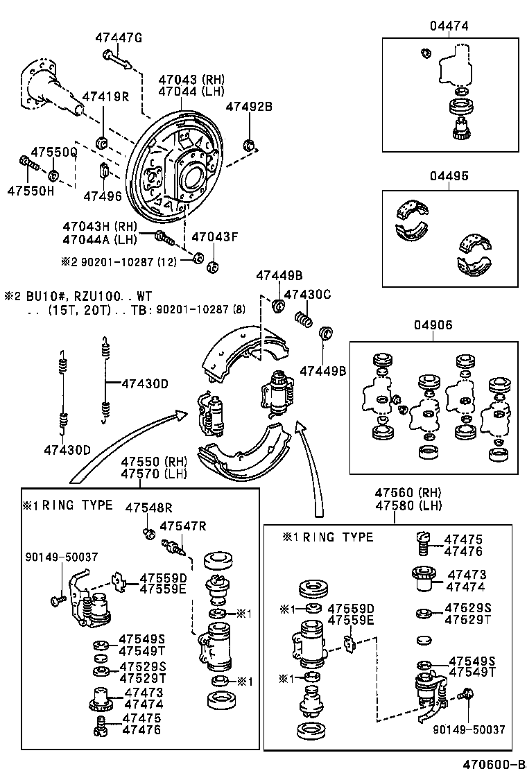 04474-37030 CYLINDER KIT, REAR WHEEL product image