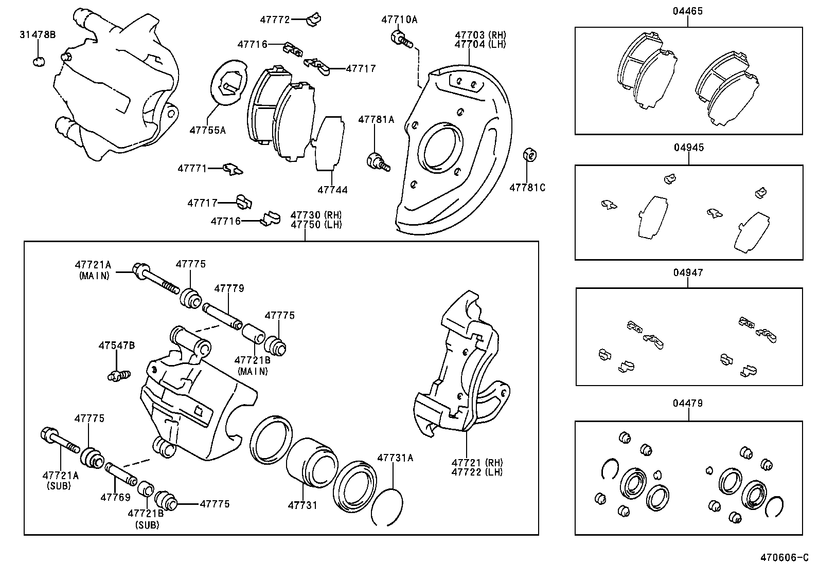 04465-36010 PAD KIT, DISC BRAKE, FRONT product image
