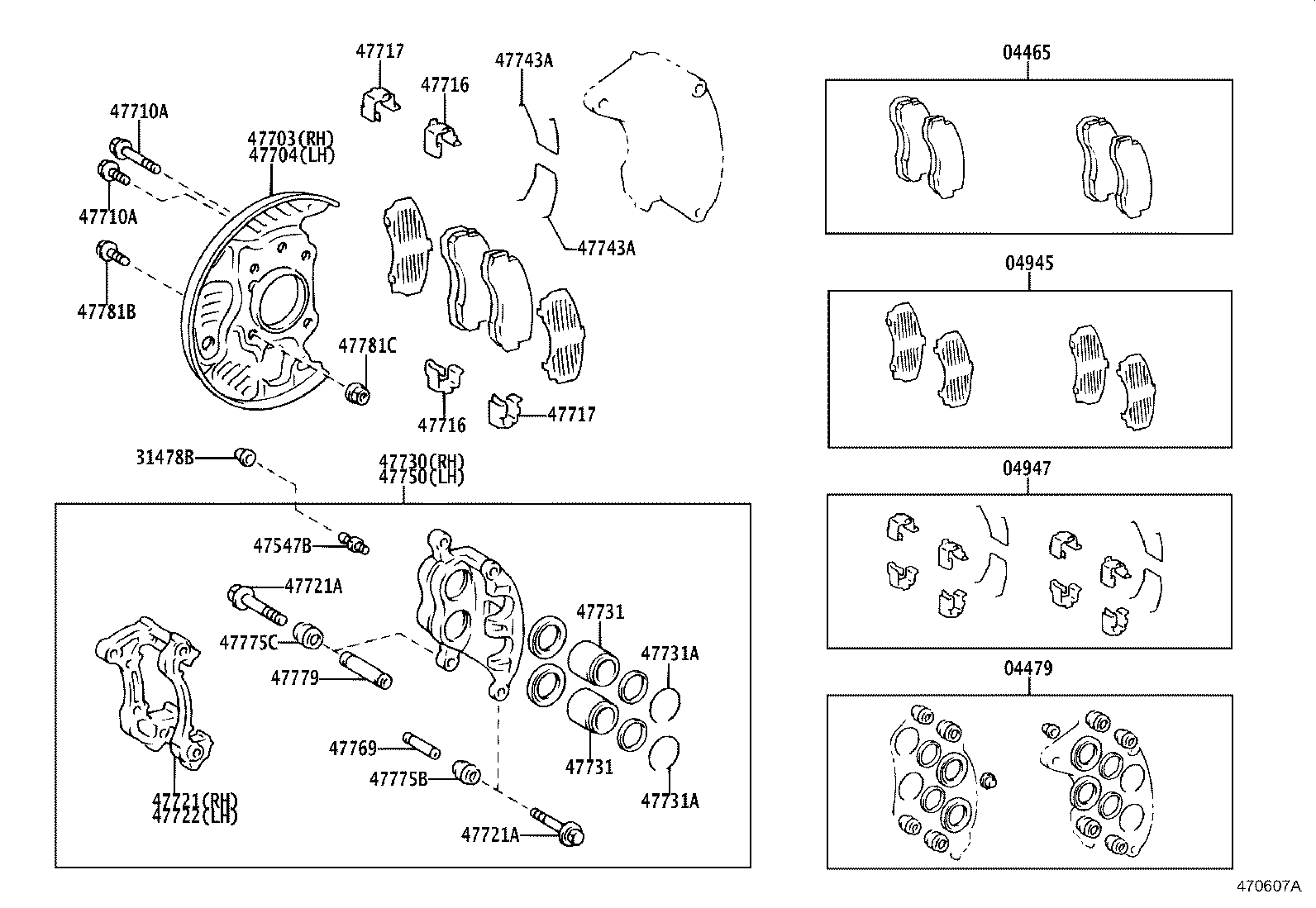 04465-37010 PAD KIT, DISC BRAKE, FRONT product image