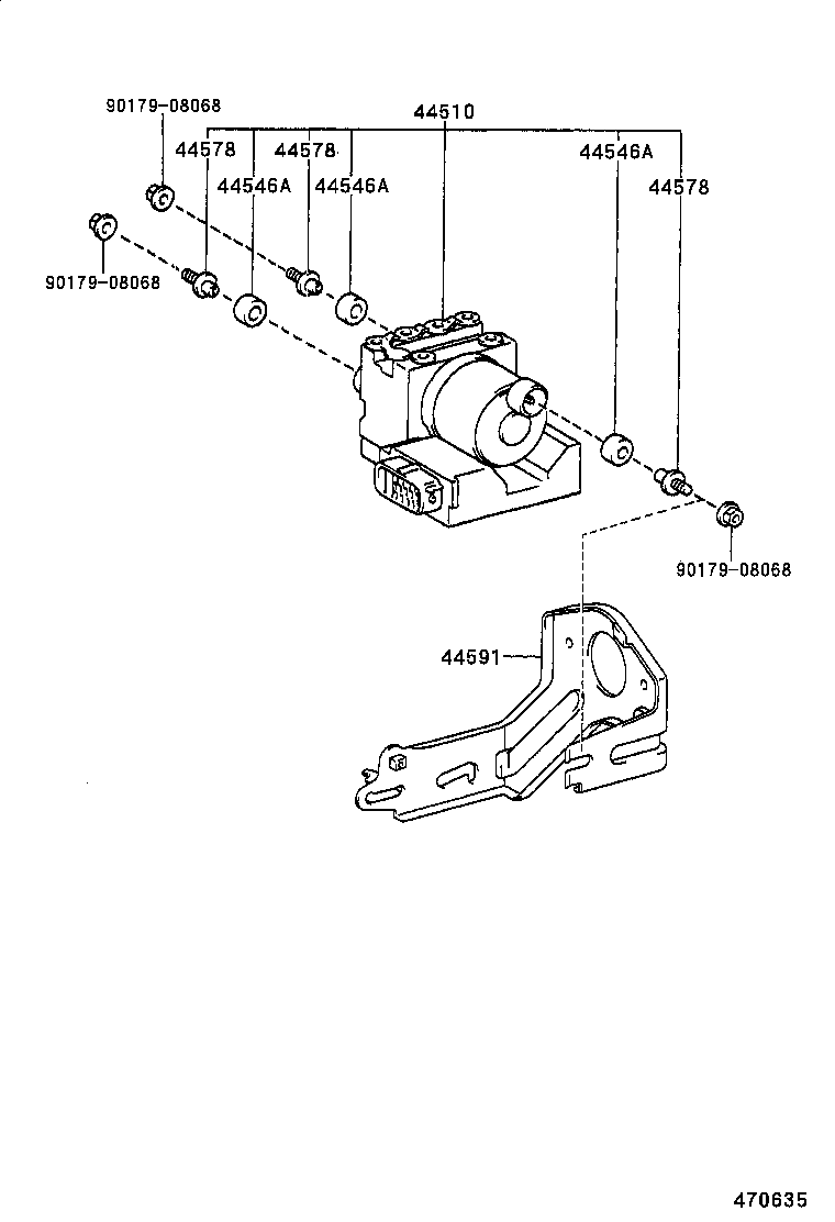 44546-08010 CUSHION, BRAKE ACTUATOR BOLT product image