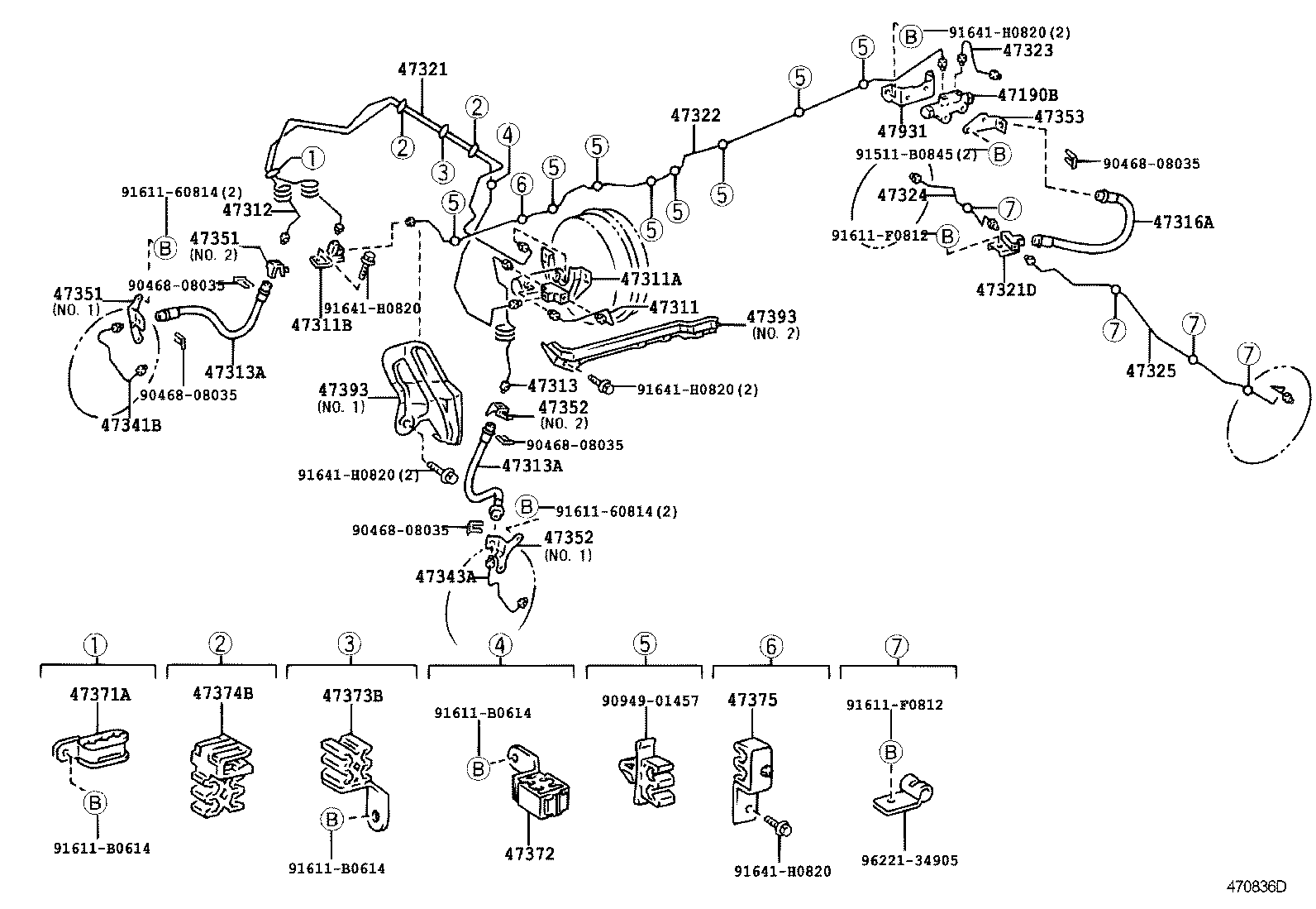 47321-35820 TUBE, REAR BRAKE, NO.1 product image