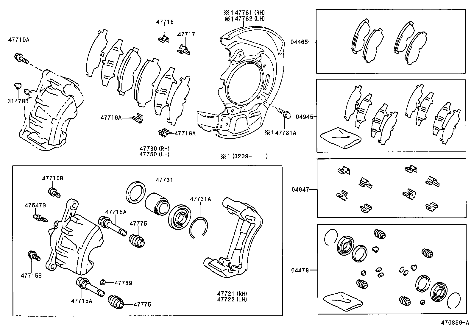 04465-42090 PAD KIT, DISC BRAKE, FRONT product image