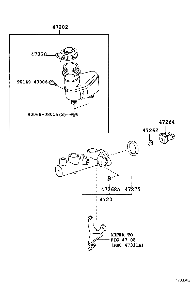 47220-05010 RESERVOIR SUB-ASSY, BRAKE MASTER CYLINDER product image