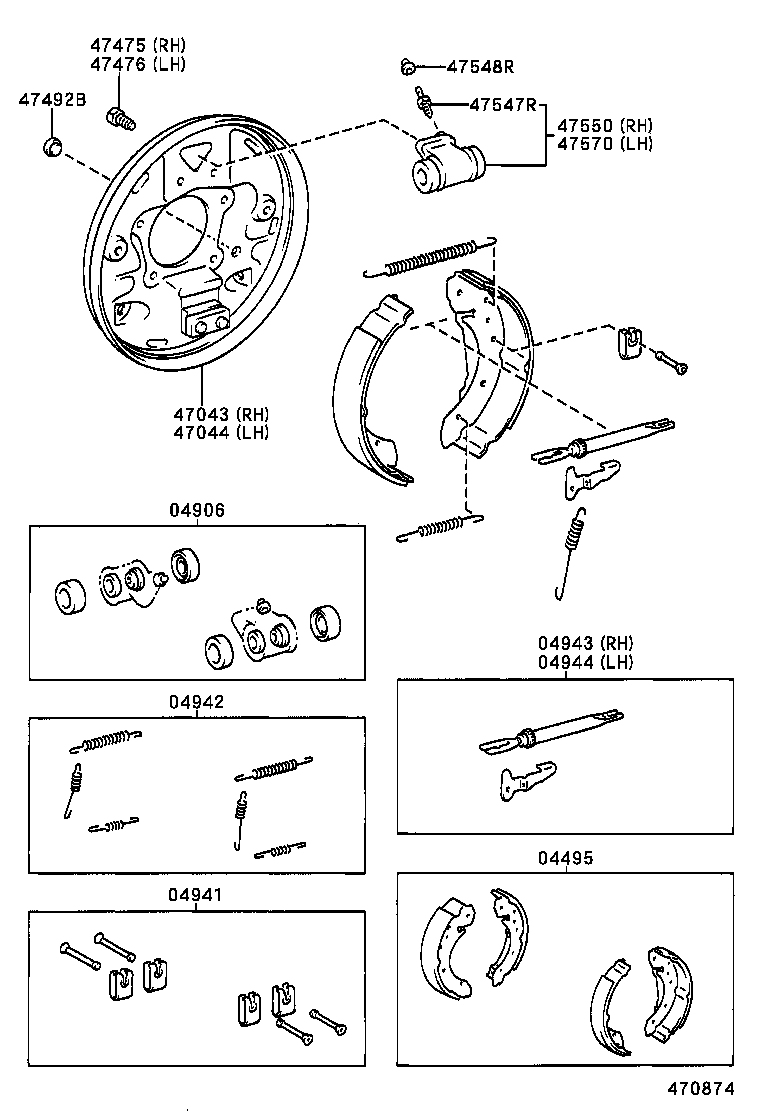 04942-05020 SPRING KIT, REAR BRAKE product image