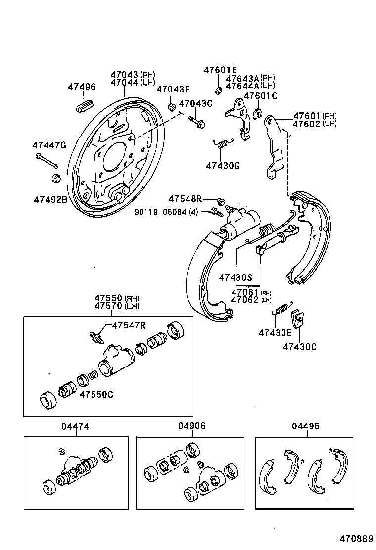 47044-46010 PLATE SUB-ASSY, BRAKE BACKING, REAR LH product image