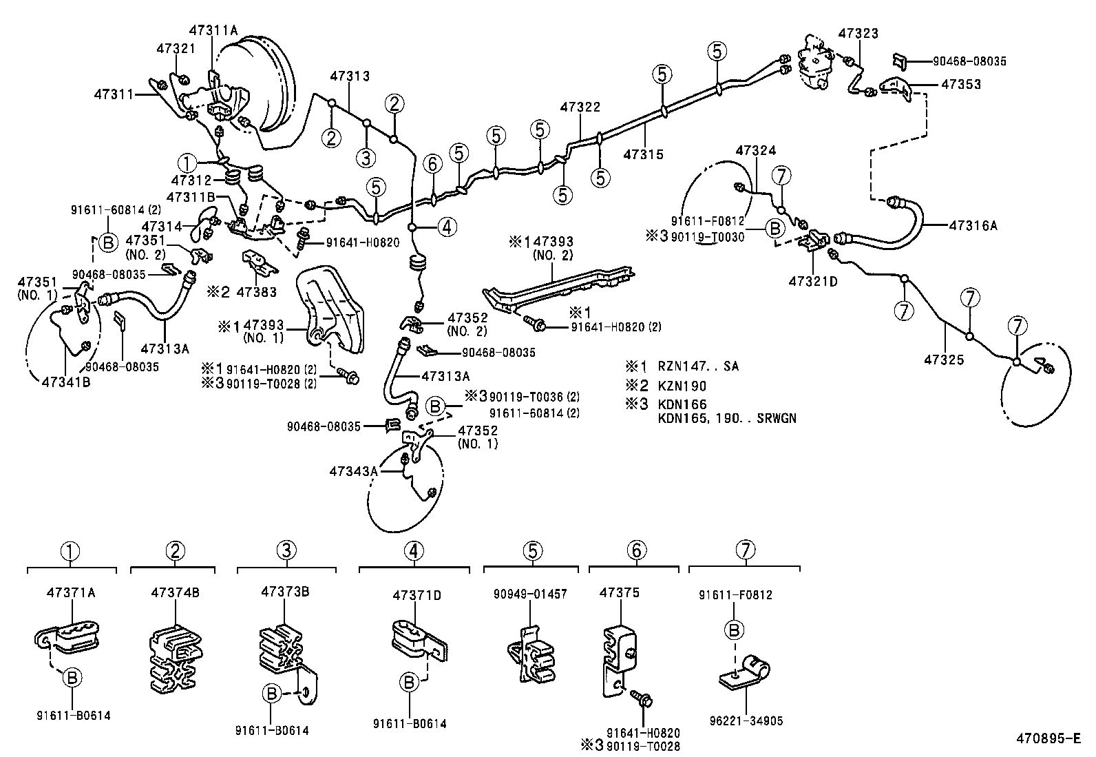 47321-35820 TUBE, REAR BRAKE, NO.1 product image