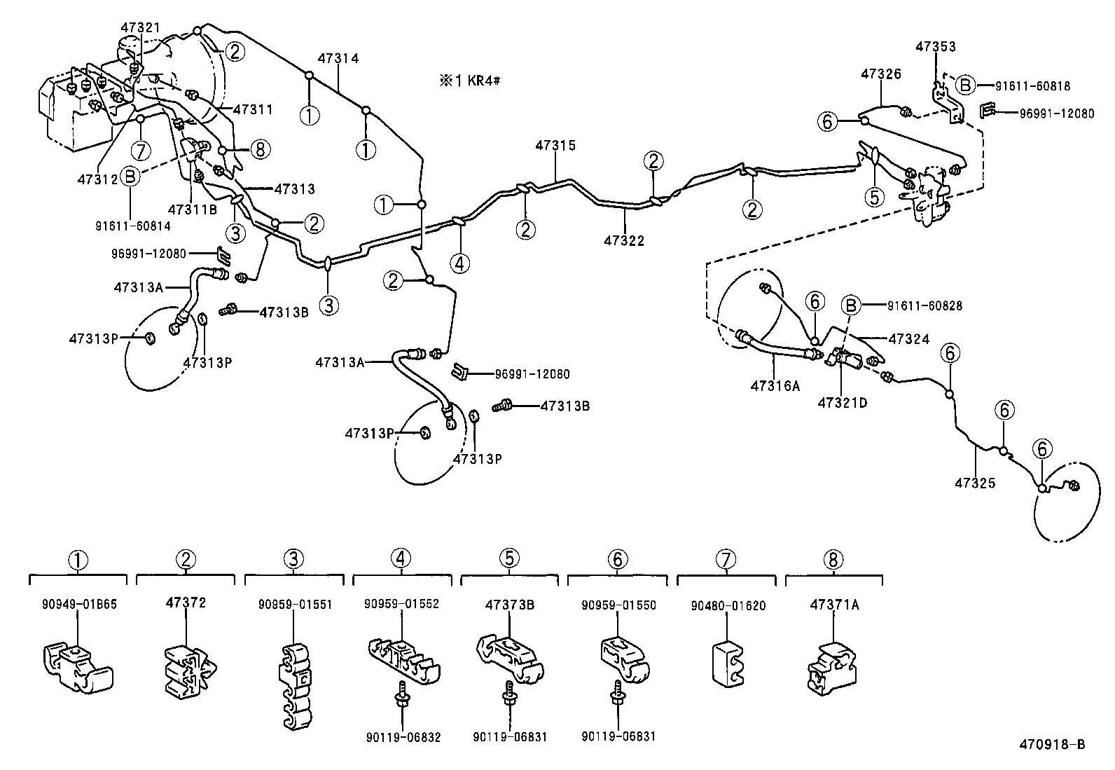 47321-28430 TUBE, REAR BRAKE, NO.1 product image