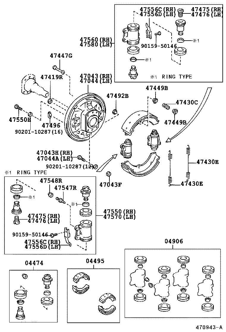 04941-36010 SPRING KIT, REAR BRAKE SHOE HOLD DOWN product image