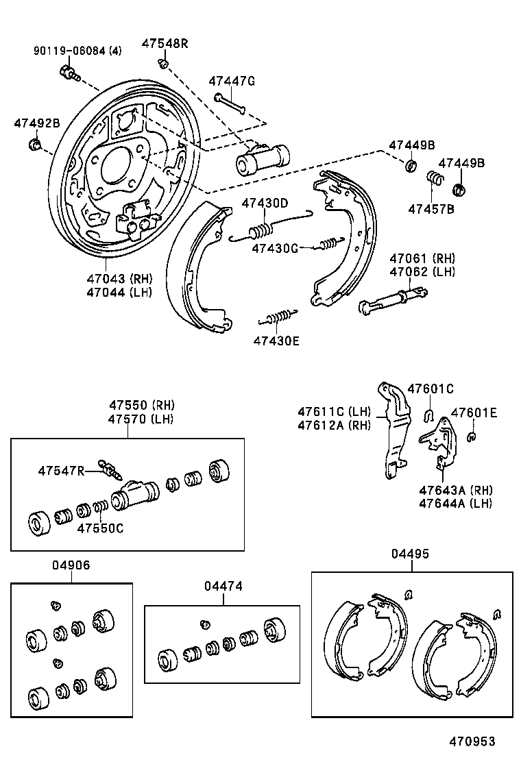 04495-06010 SHOE KIT, REAR BRAKE product image