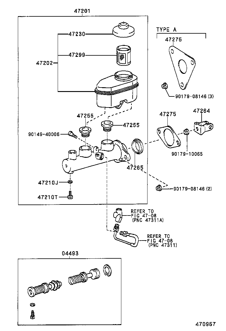47264-06010 CLEVIS, MASTER CYLINDER PUSH ROD product image