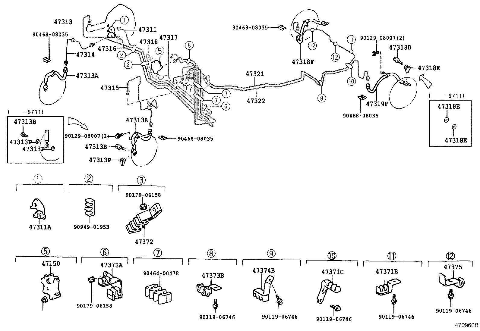 47315-21030 TUBE, FRONT BRAKE, NO.5 product image