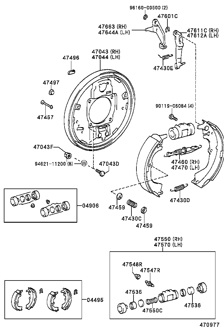 47044-27120 PLATE SUB-ASSY, BRAKE BACKING, REAR LH product image