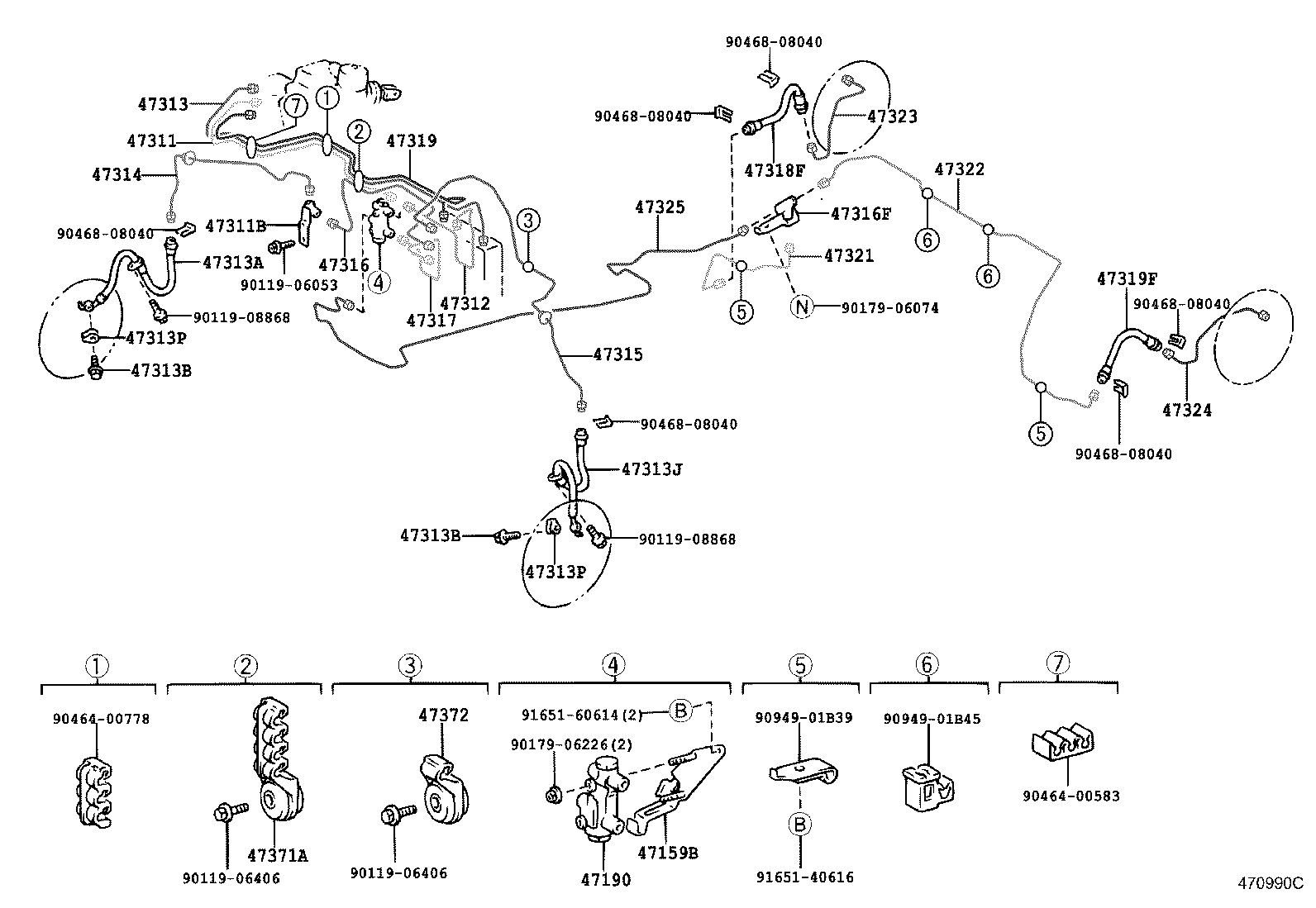 47315-47010 TUBE, FRONT BRAKE, NO.5 product image