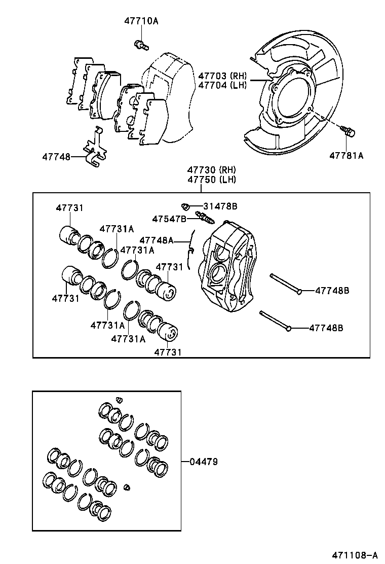 04465-04020 PAD KIT, DISC BRAKE, FRONT product image