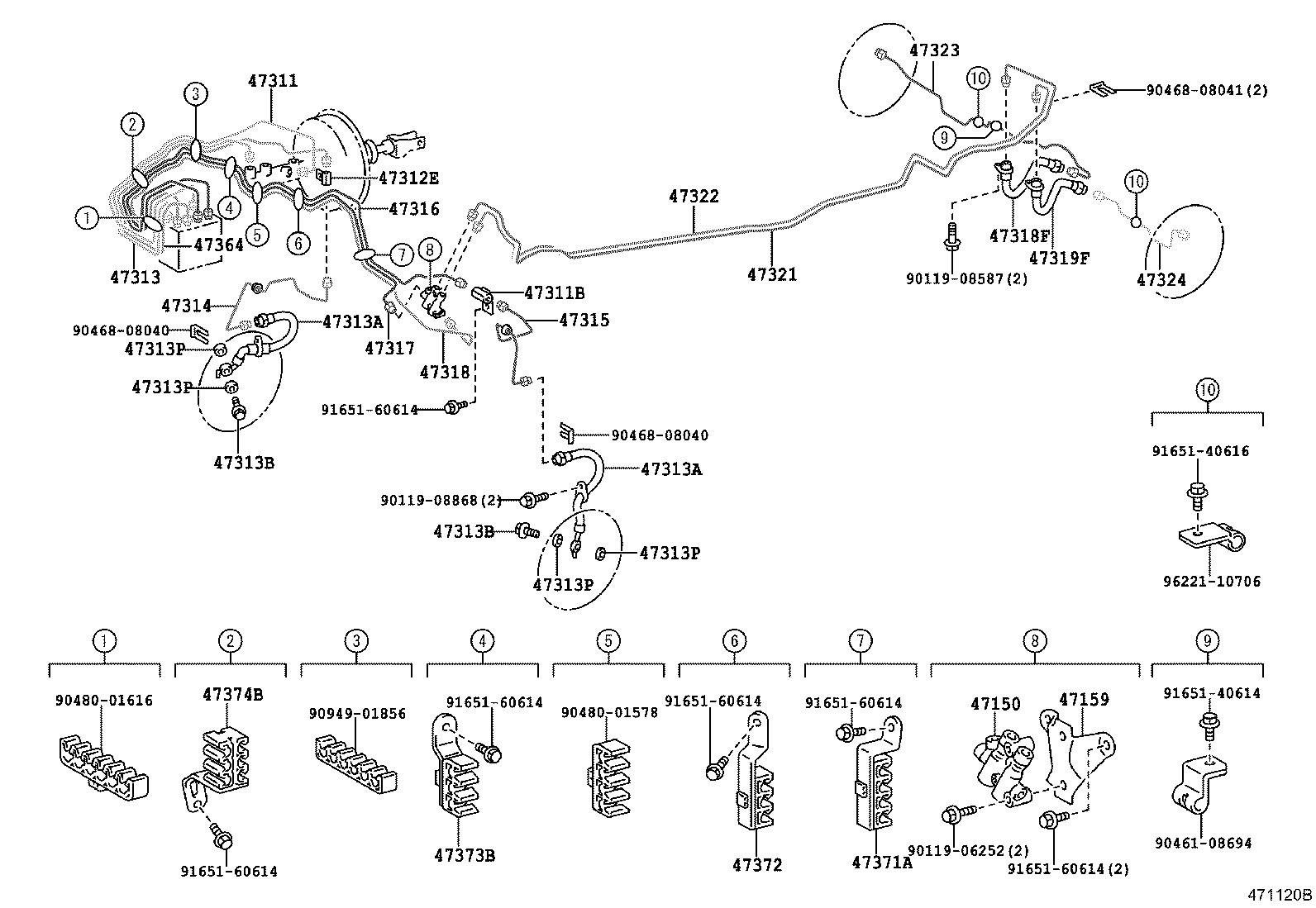 47321-13080 TUBE, REAR BRAKE, NO.1 product image