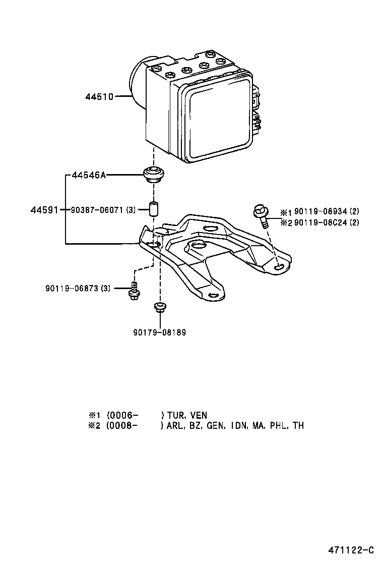 44510-12190 ACTUATOR ASSY, BRAKE product image