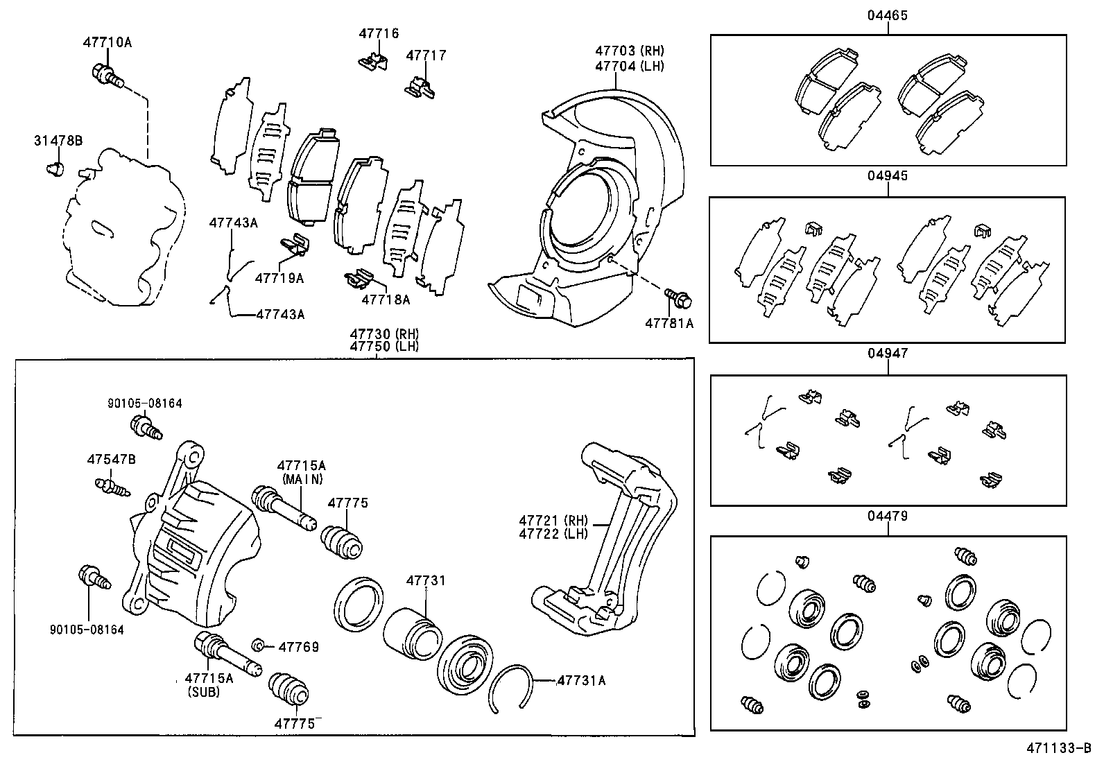 04465-02030 PAD KIT, DISC BRAKE, FRONT product image