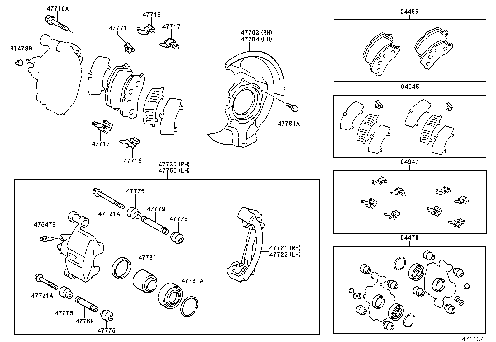 04465-02030 PAD KIT, DISC BRAKE, FRONT product image