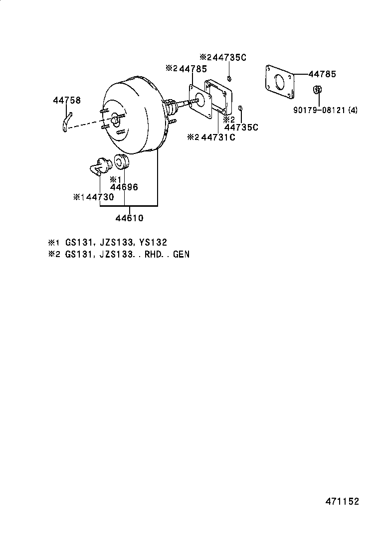 44610-30850 BOOSTER ASSY, BRAKE product image