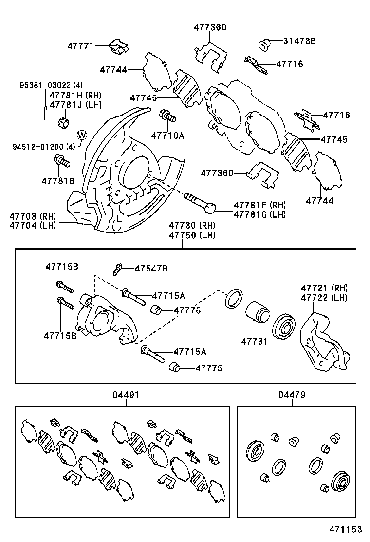 04465-30100 PAD KIT, DISC BRAKE, FRONT product image