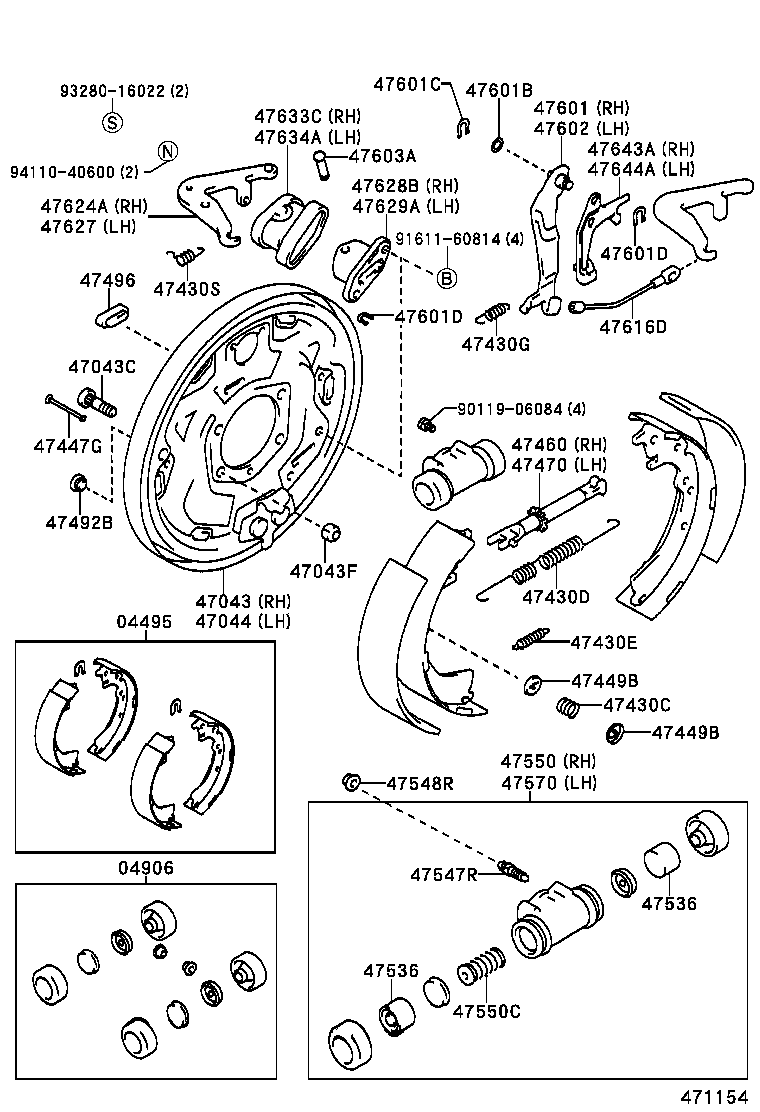 04497-30070 SHOE KIT, REAR BRAKE product image