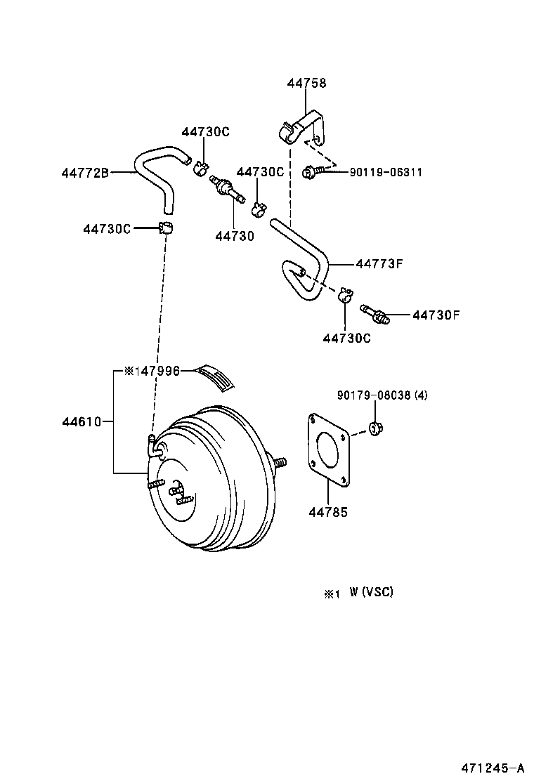 44610-33490 BOOSTER ASSY, BRAKE product image