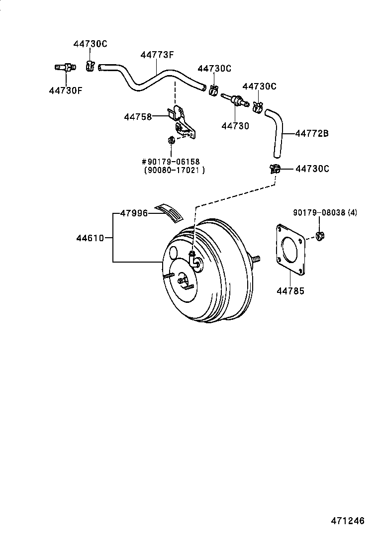 44610-33540 BOOSTER ASSY, BRAKE product image
