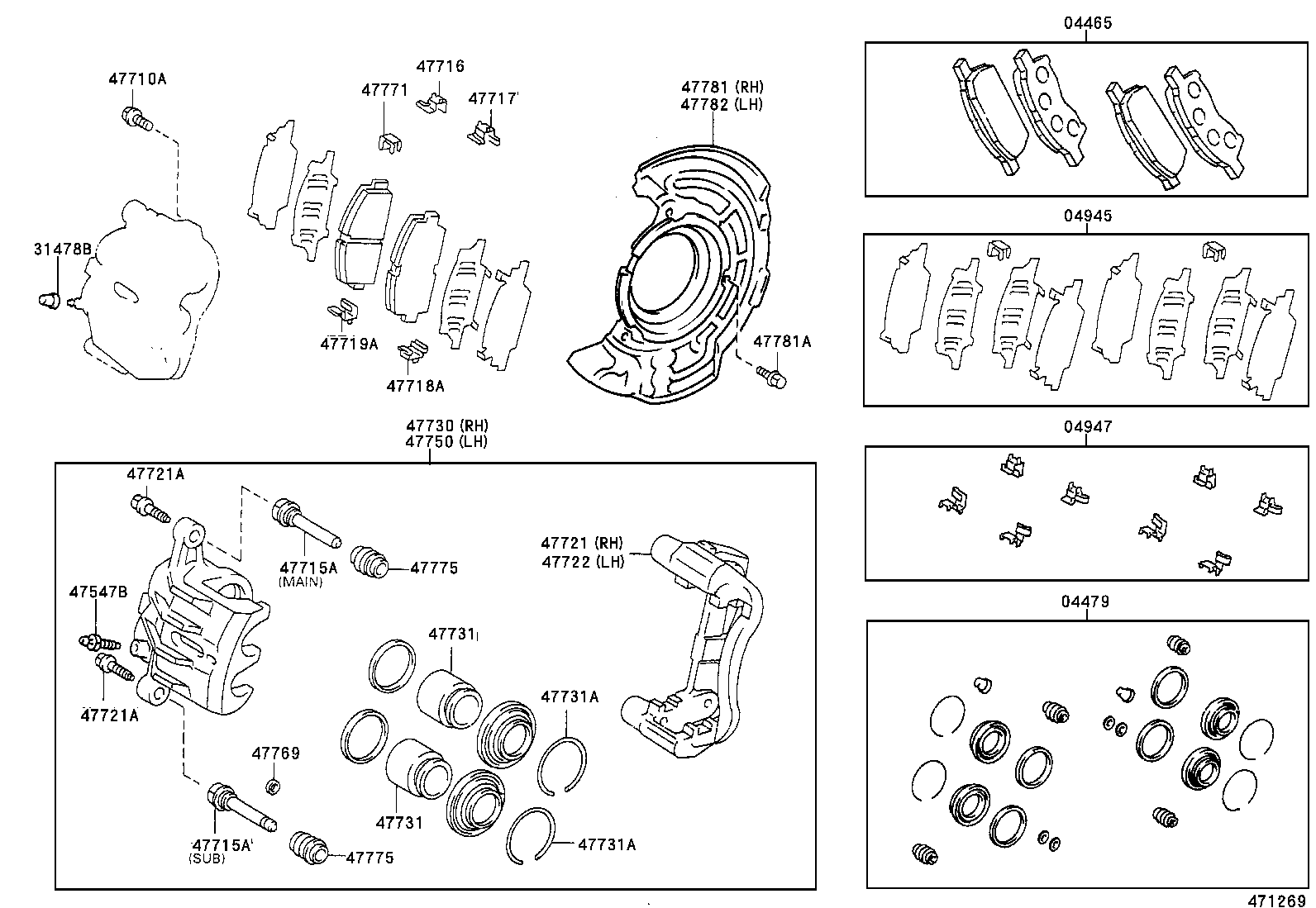 04465-20470 PAD KIT, DISC BRAKE, FRONT product image