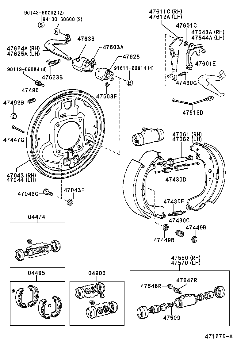 04495-26180 SHOE KIT, REAR BRAKE product image