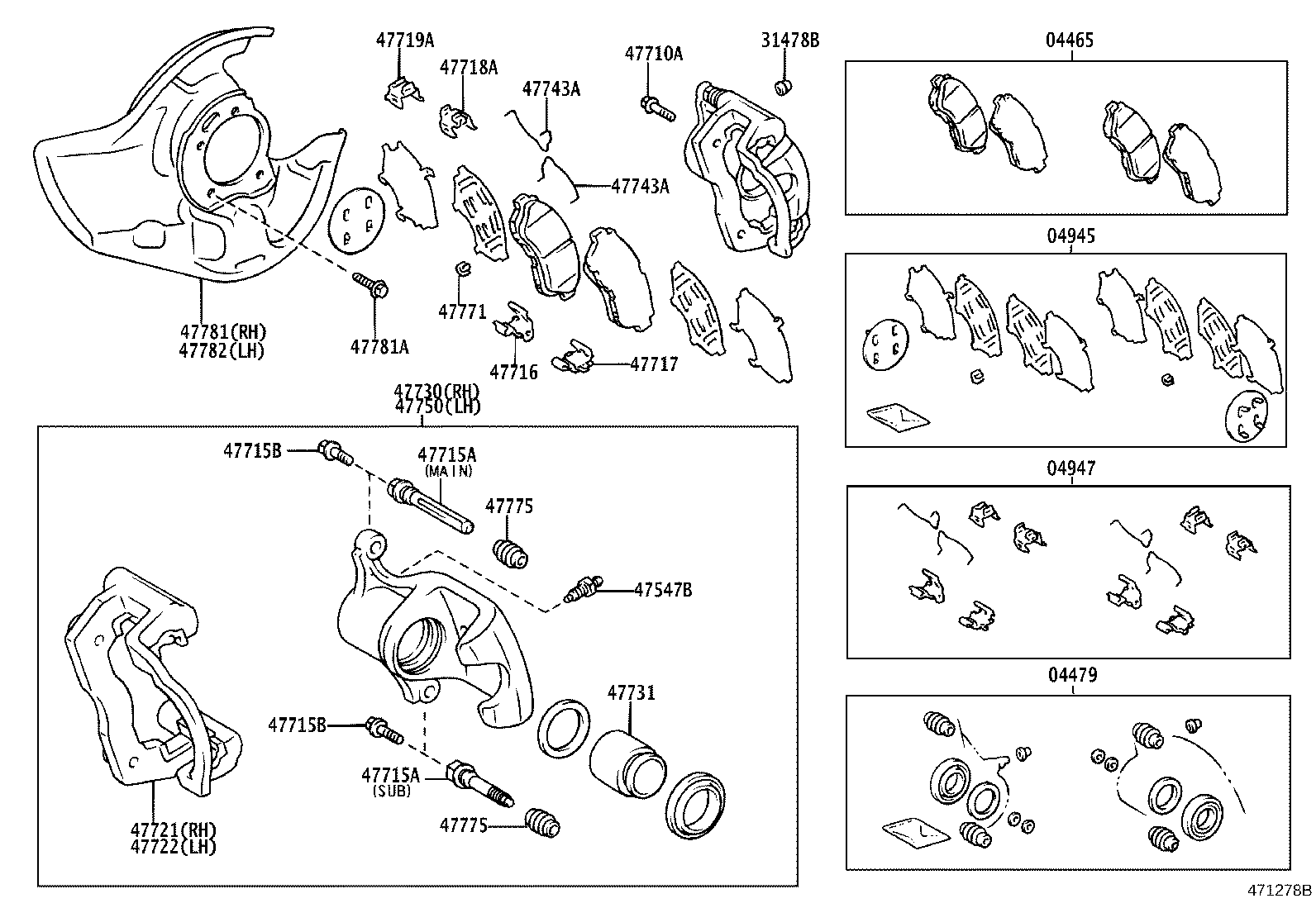 04465-22300 PAD KIT, DISC BRAKE, FRONT product image