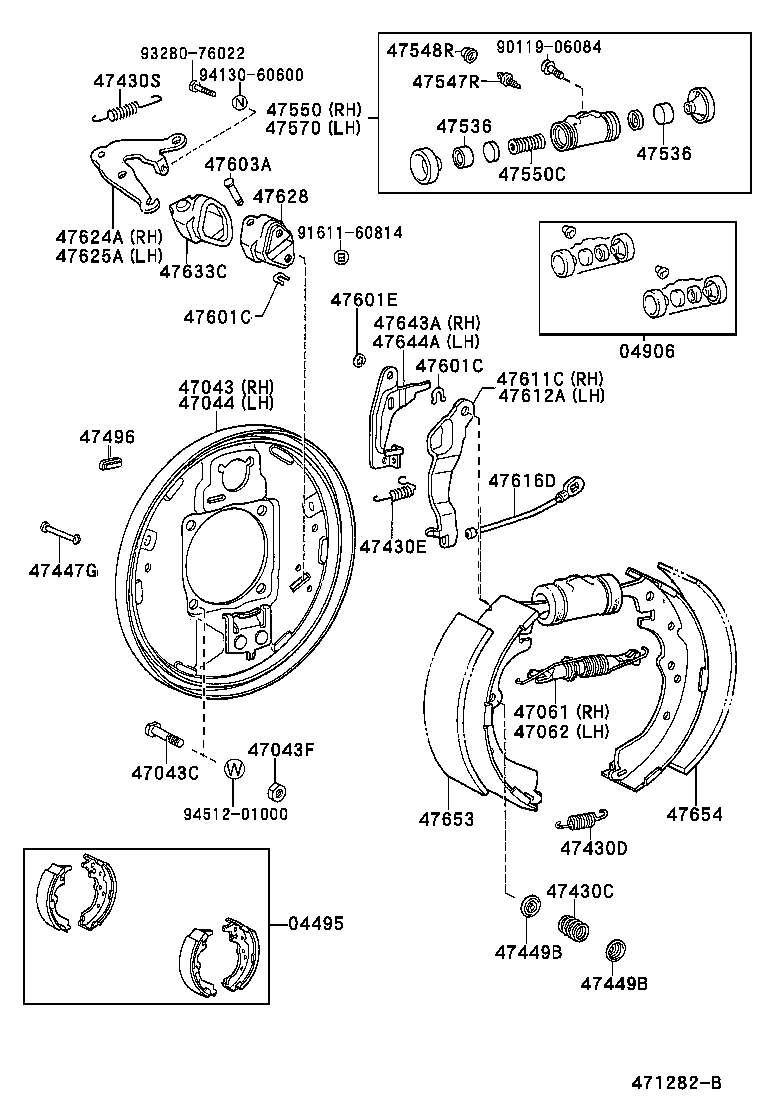 04495-40021 SHOE KIT, REAR BRAKE product image