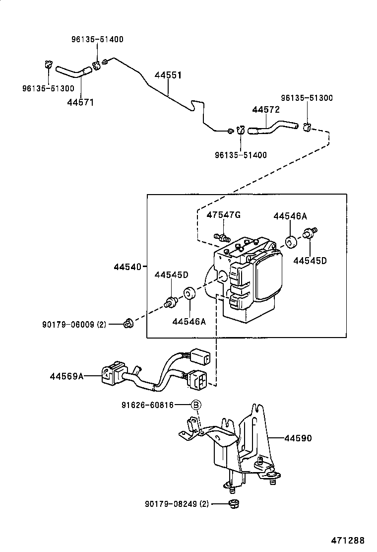 44590-22040 BRACKET ASSY, BRAKE ACTUATOR product image