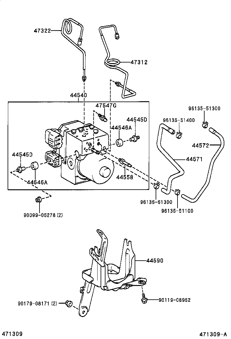 44590-40020 BRACKET ASSY, BRAKE ACTUATOR product image