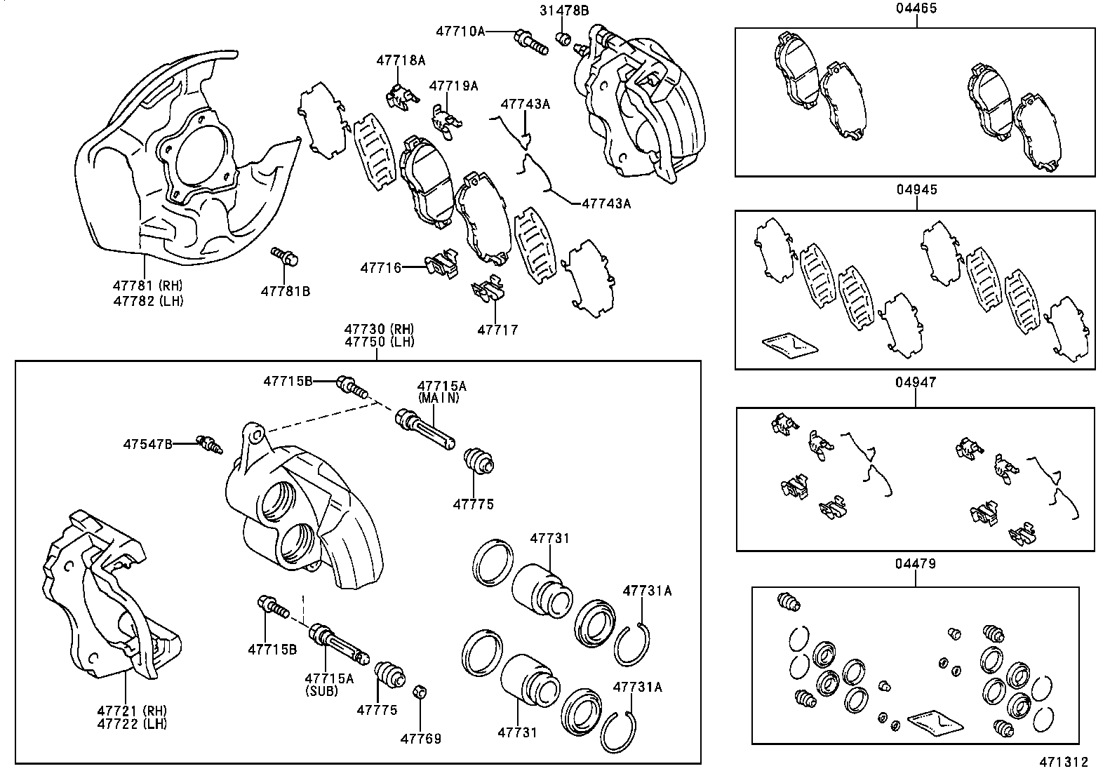 04465-30271 PAD KIT, DISC BRAKE, FRONT product image