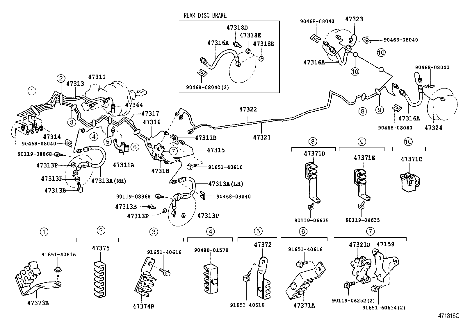 44546-04010 CUSHION, BRAKE ACTUATOR BOLT product image