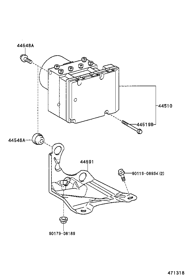 44546-04010 CUSHION, BRAKE ACTUATOR BOLT product image