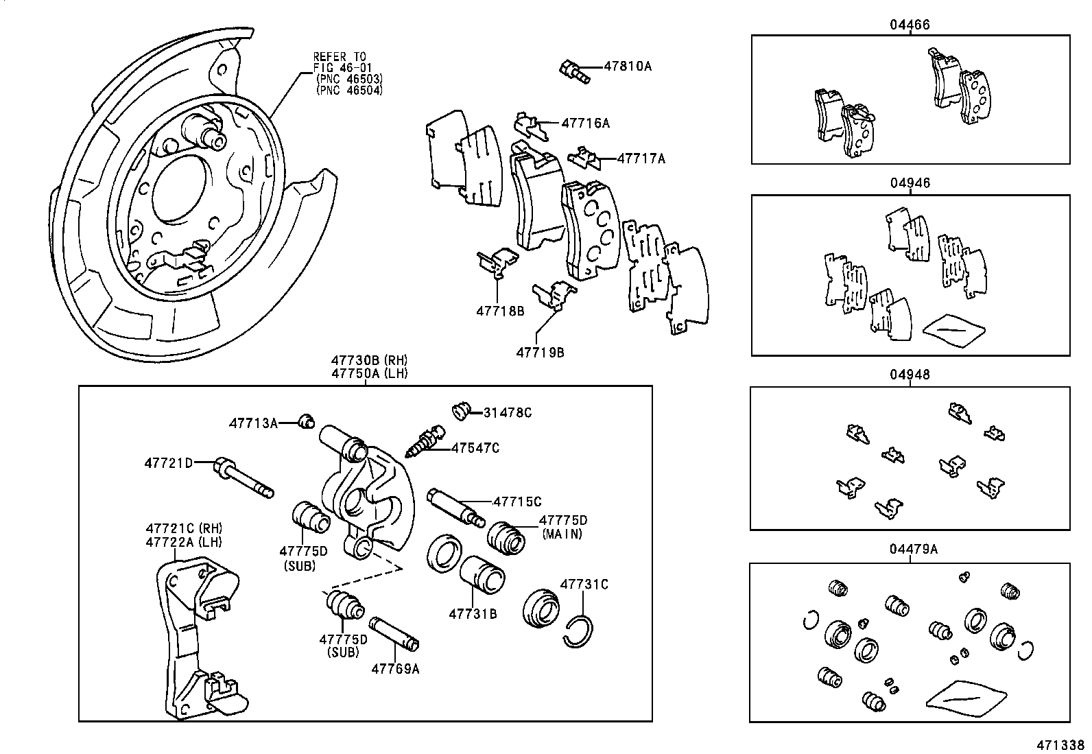 47730-06060 CYLINDER ASSY, REAR DISC BRAKE, RH product image