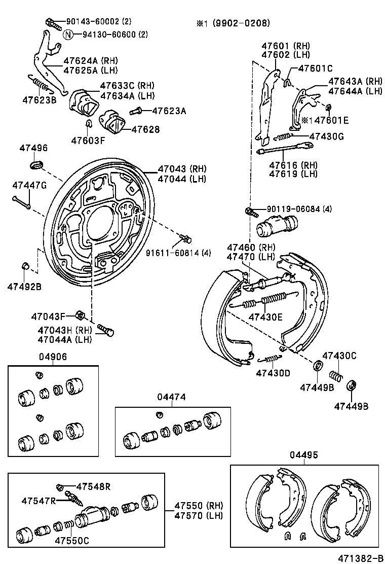 47061-34010 ADJUSTER ASSY, SHOE, RH(FOR REAR BRAKE) product image